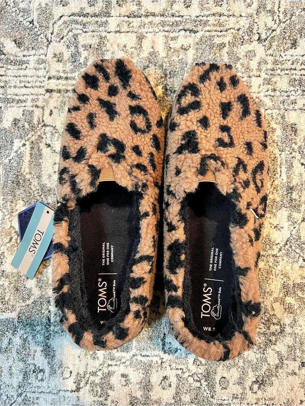 TOMS Alpargata Leopard Print Slippers Brown US 8.5 NWT